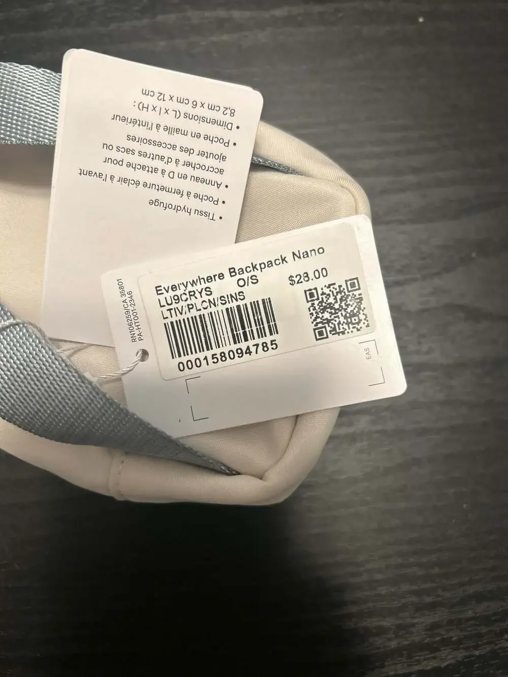 Lululemon Everywhere Backpack Nano in Light Ivory/Pelican/Sinatra Blue - Picture 4 of 4